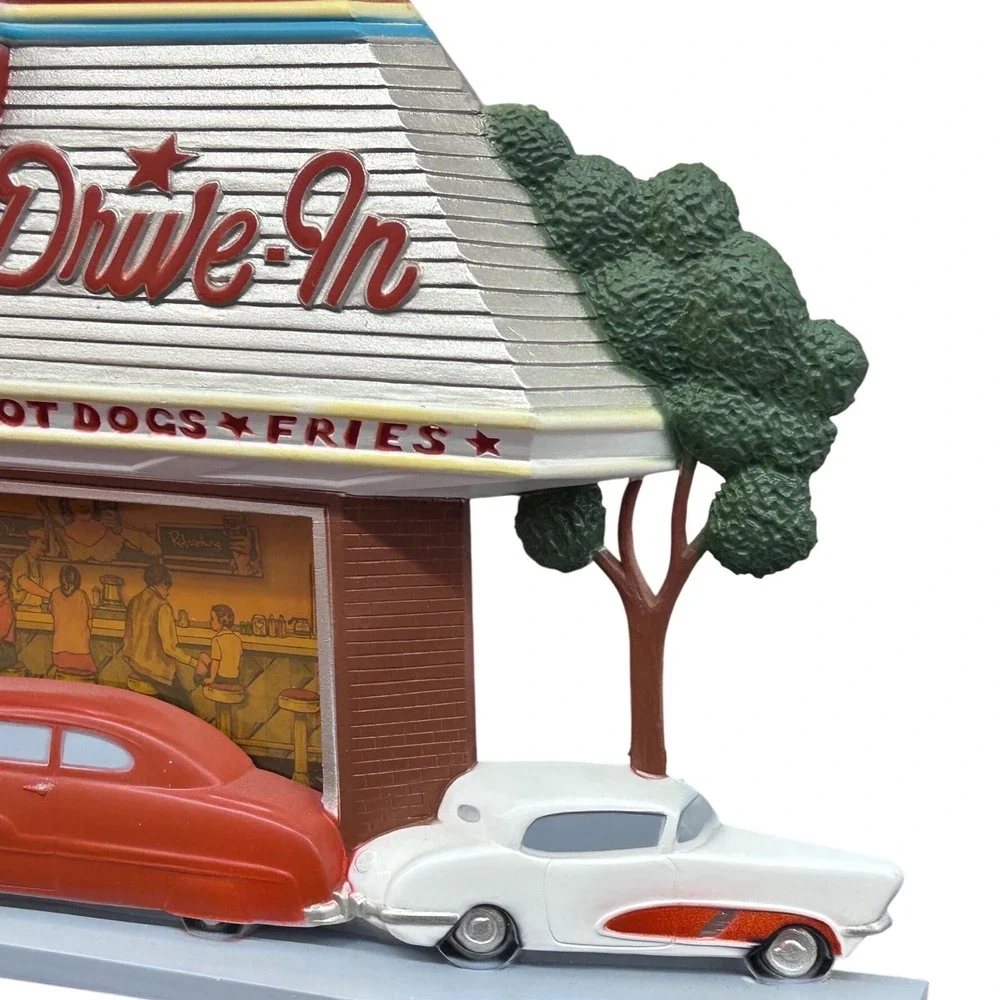 Vintage 1988 Burwood Coca-Cola Family Drive-In Wall Clock Retro Diner Cars